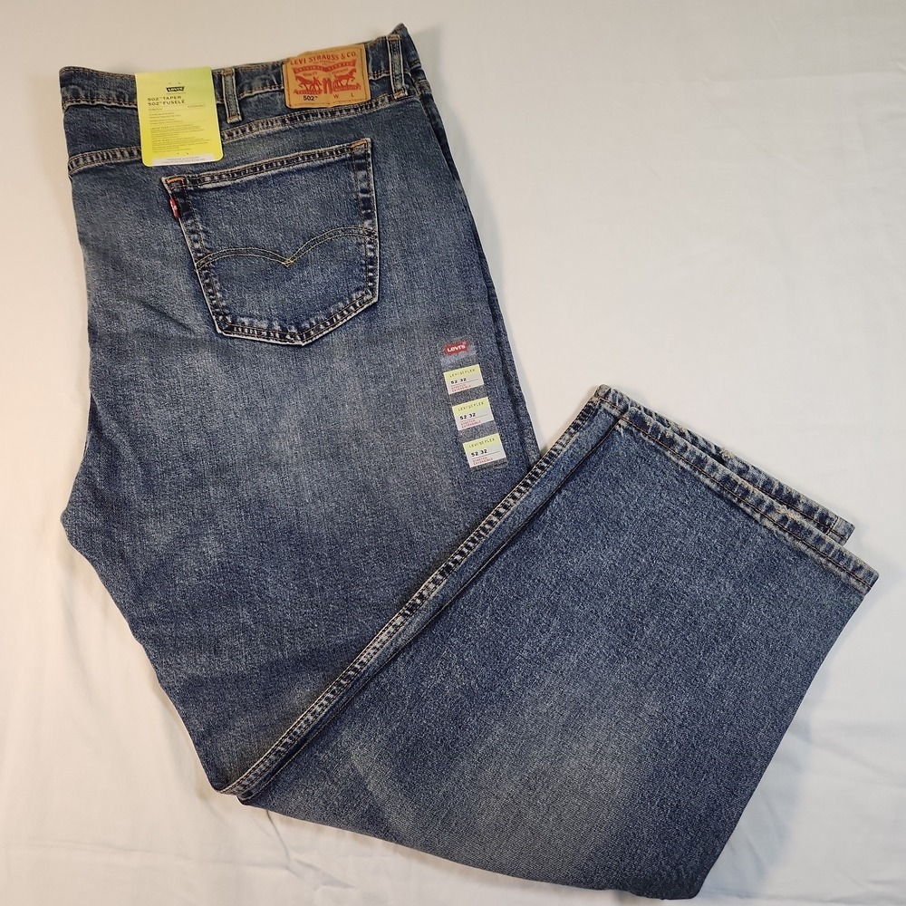 Levi's 502‎ Taper Jeans Big & Tall 52x32 NWT Blue Flex Stretch NWT
